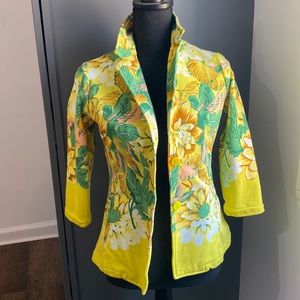 Isaac Mizrahi Live! Floral Print Knit Blazer